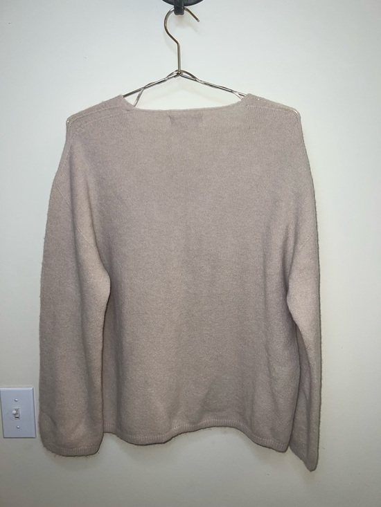 Bianco & Blu Alpaca Wool Blend Sweater Made In Italy Beige V Neck M - Picture 2 of 8